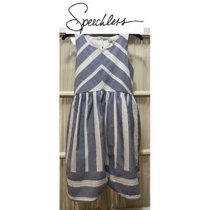 Speechless blue & white sleeveless dress. Girls' size 10.